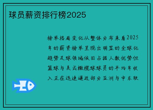球员薪资排行榜2025
